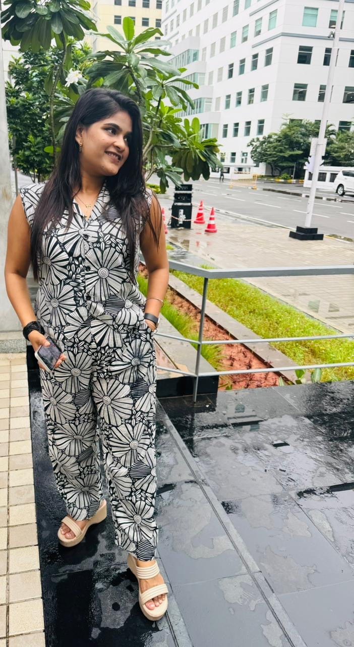 Avira - White & Black Printed Co-Ord Set 🖤