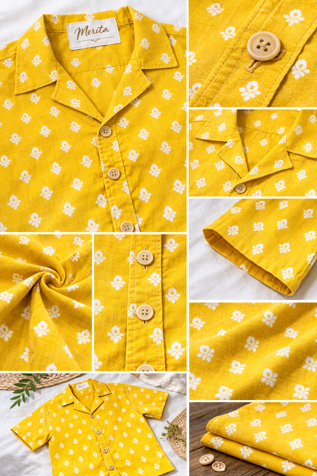 Diya - Mustard Yellow Print Crop Shirt💛