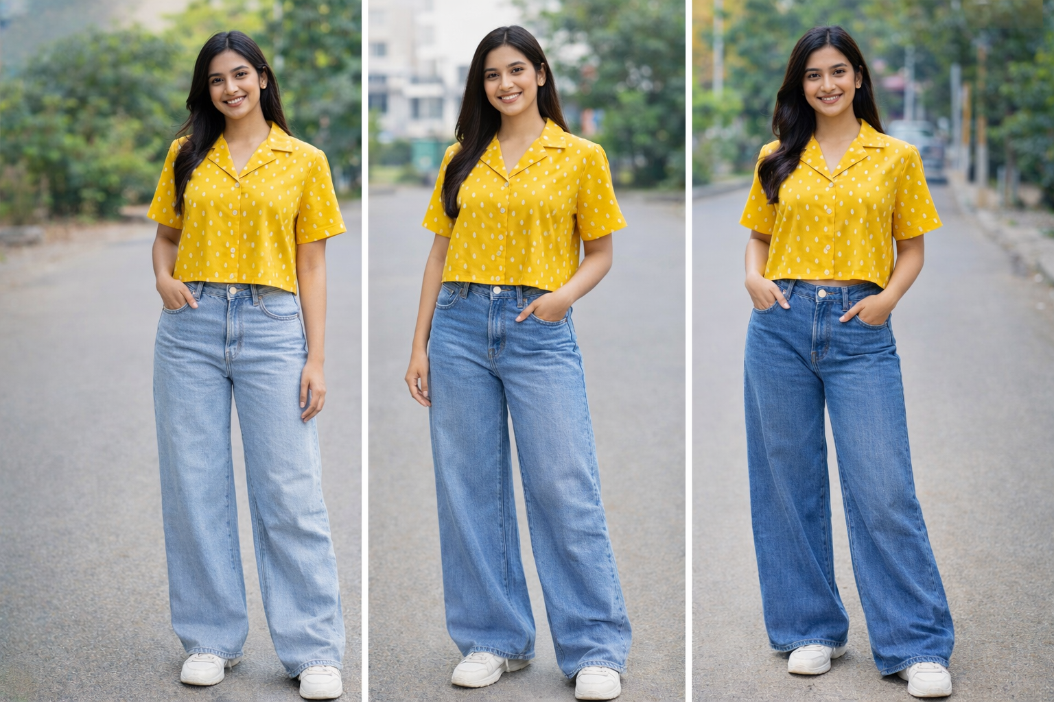 Diya - Mustard Yellow Print Crop Shirt💛