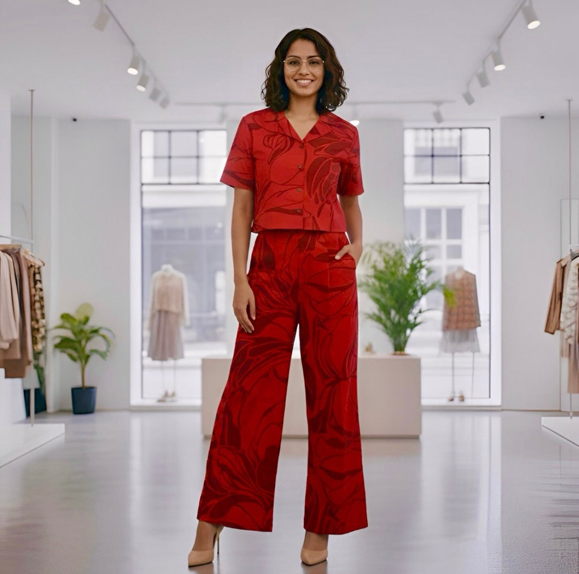 Ruby - Crop Shirt & Trousers Set ♥️