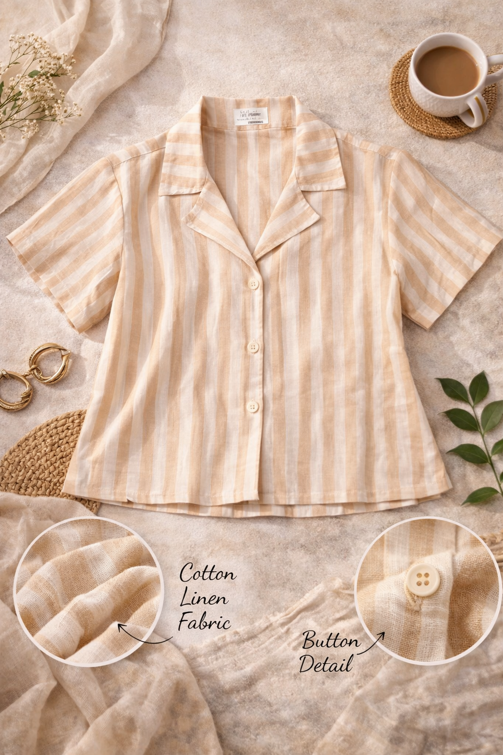 Tanvi - Striped Crop Shirt🧡