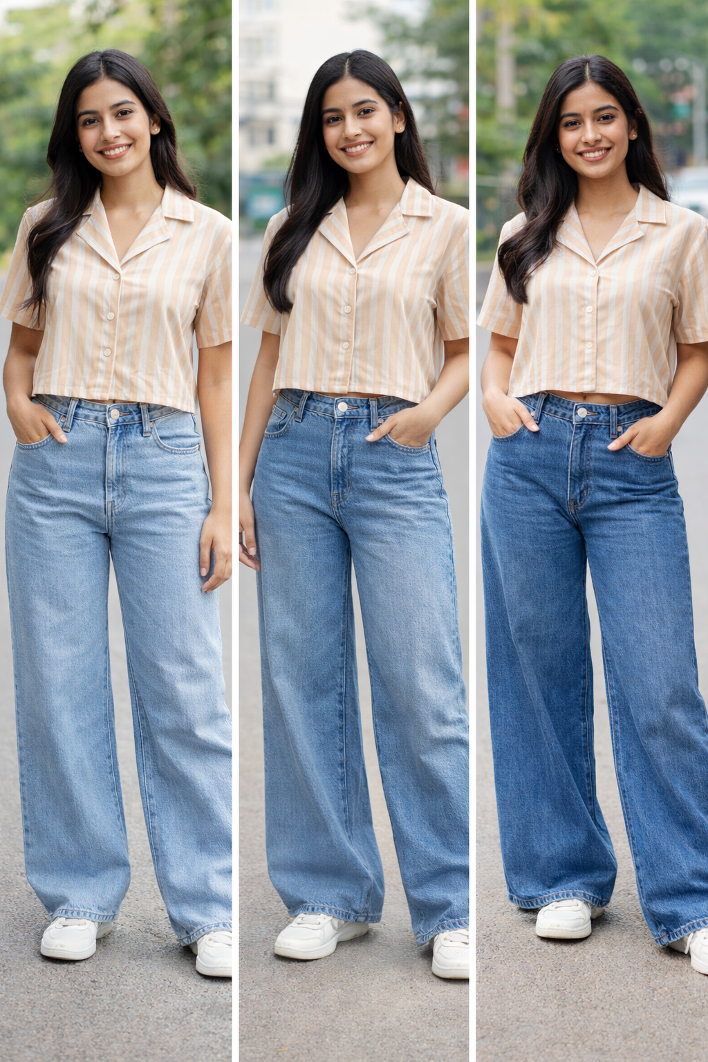 Tanvi - Striped Crop Shirt🧡