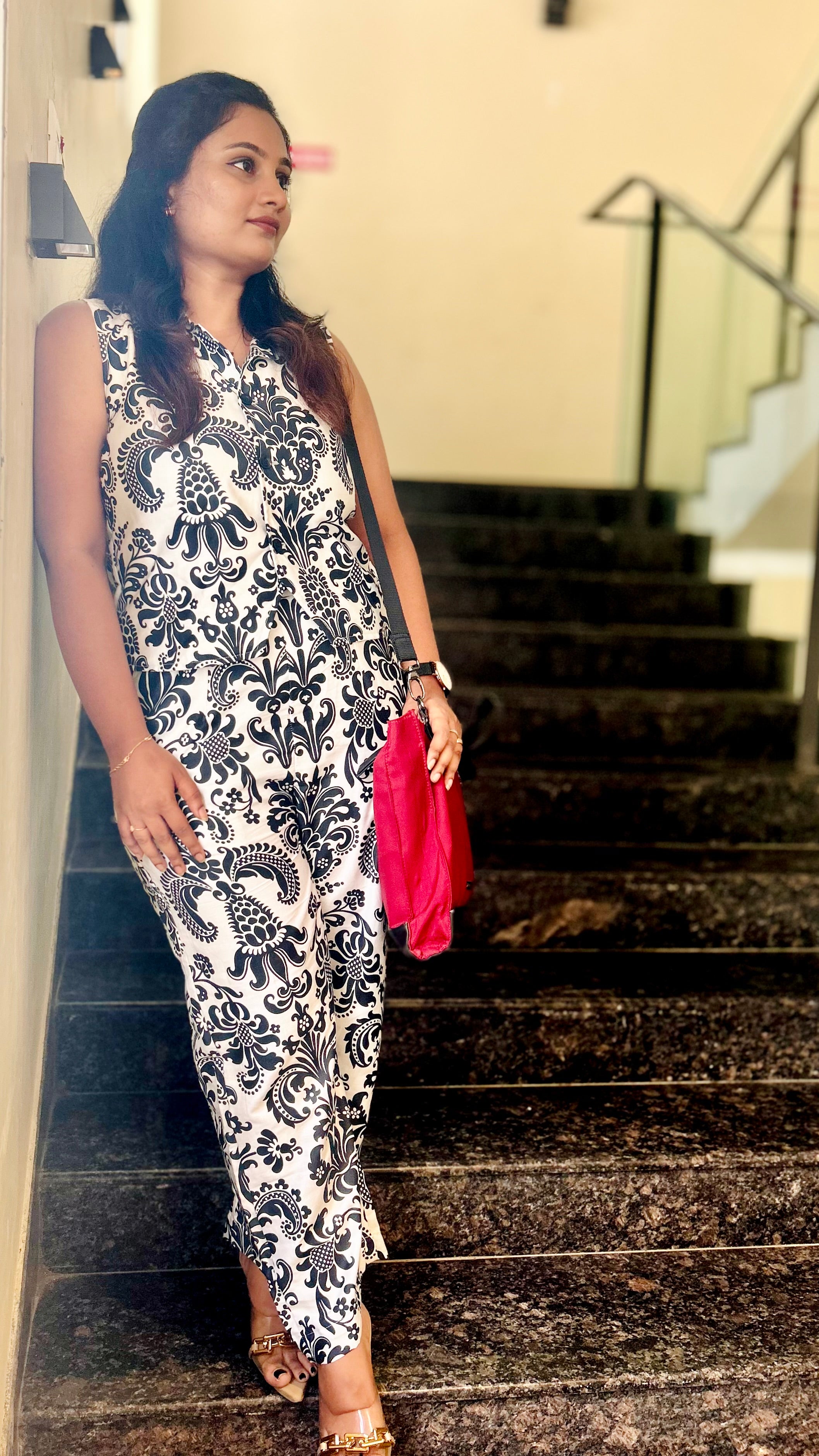 Kyra - White & Black Printed Co-Ord Set ♠️