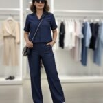 Bella Denim - Crop Shirt & Trousers Set