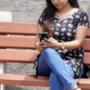 Oviya - Black Kalamkari Short Kurti🖤