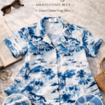 Aanya -Amalfi Coast Print Crop Shirt💙