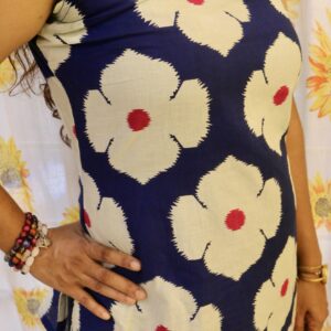 Thamarai- Blue base Floral Printed Cotton Corset Kurti💙